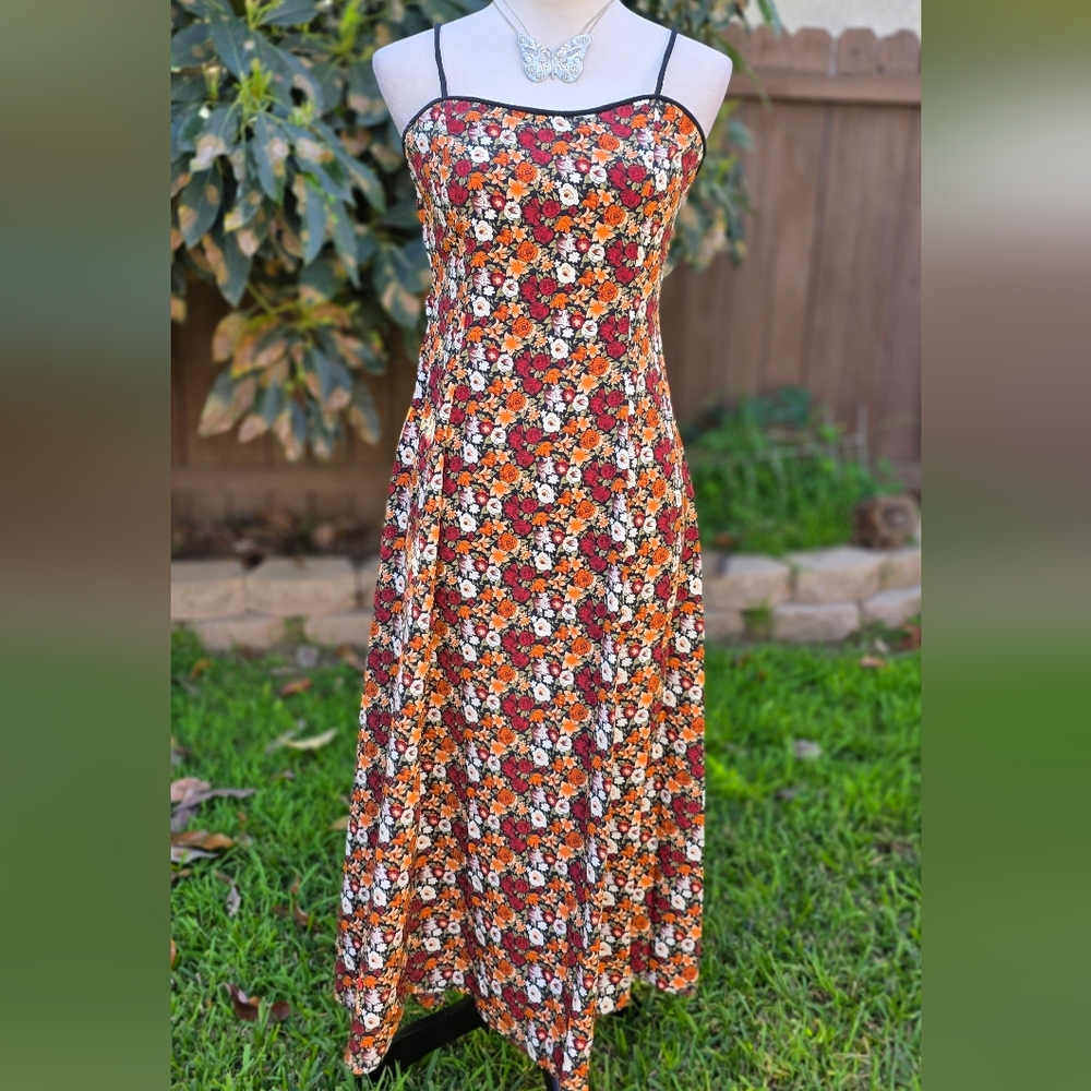 Lucky Bird Vintage Floral Maxi Colorful Sundress
